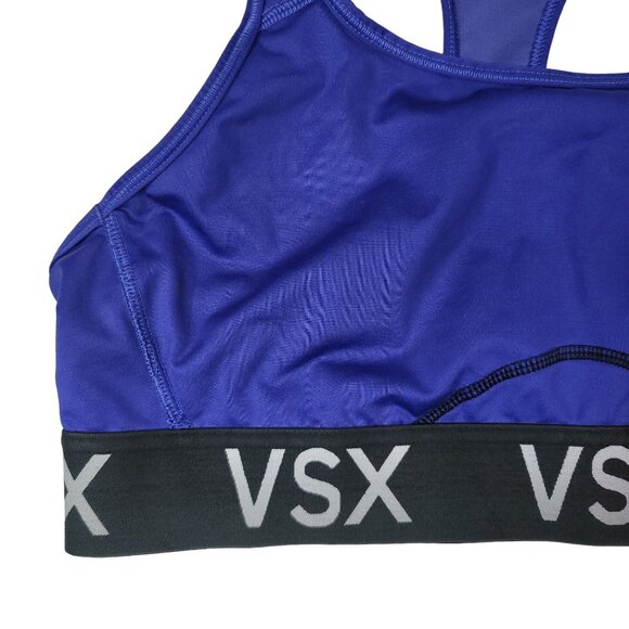 Victoria's Secret VSX Player Sport Bra Blue Large Full Coverage Racerback READ - Picture 3 of 11